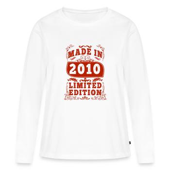 2010 anniversaire 2010 né en 2010 anniversaire - T-shirt manches longues Premium bio Femme - blanc - Devant - Julia (174cm)
