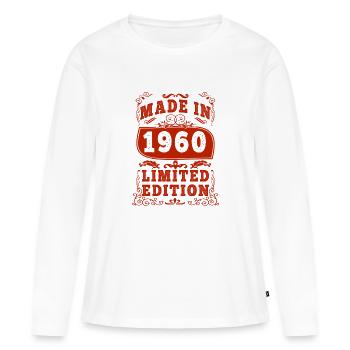 1960 anniversaire 1960 né en 1960 anniversaire - T-shirt manches longues Premium bio Femme - blanc - Devant - Julia (174cm)