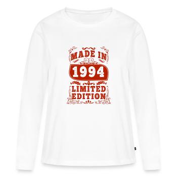 1994 Geburtstag 1994 Jahrgang 1994 Geburtstag - Frauen Premium Bio Langarmshirt - Weiß - Vorne - Julia (174cm)