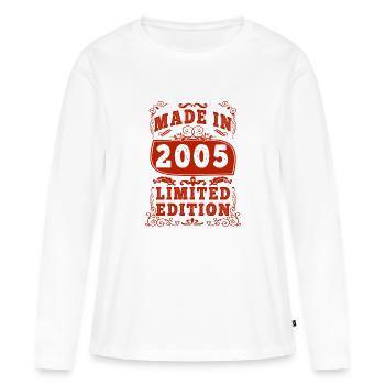 2005 anniversaire 2005 né en 2005 anniversaire - T-shirt manches longues Premium bio Femme - blanc - Devant - Julia (174cm)