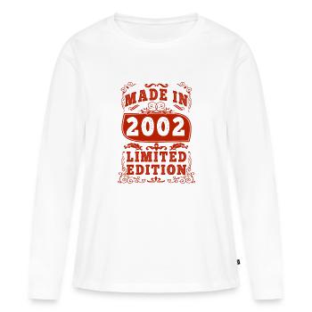 2002 Geburtstag 2002 Jahrgang 2002 Geburtstag - Frauen Premium Bio Langarmshirt - Weiß - Vorne - Julia (174cm)