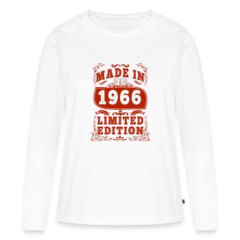 1966 anniversaire 1966 né en 1966 anniversaire - T-shirt manches longues Premium bio Femme - blanc - Devant - Julia (174cm)