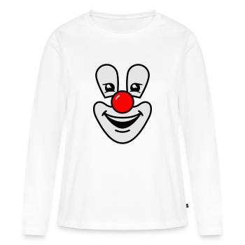 Clown - T-shirt manches longues Premium bio Femme - blanc - Devant - Julia (174cm)