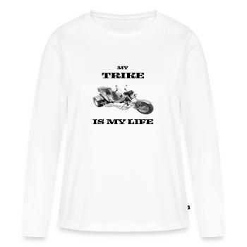 Trike bike moto chopper - T-shirt manches longues Premium bio Femme - blanc - Devant - Julia (174cm)