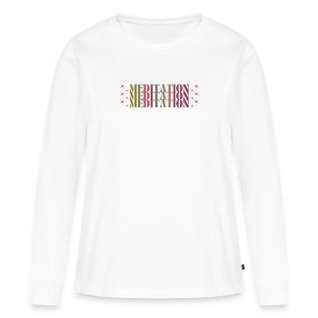 Magie de la Triple Méditation - T-shirt manches longues Premium bio Femme - blanc - Devant - Julia (174cm)