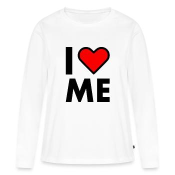 I love me - T-shirt manches longues Premium bio Femme - blanc - Devant - Julia (174cm)