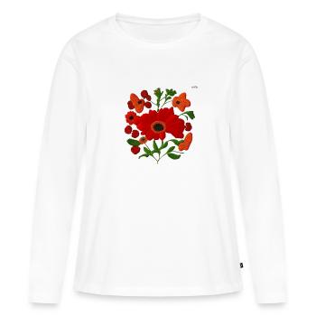 Folk art composition #30 - Women's Premium Organic Long Sleeve Shirt - white - Front - Julia (174cm)