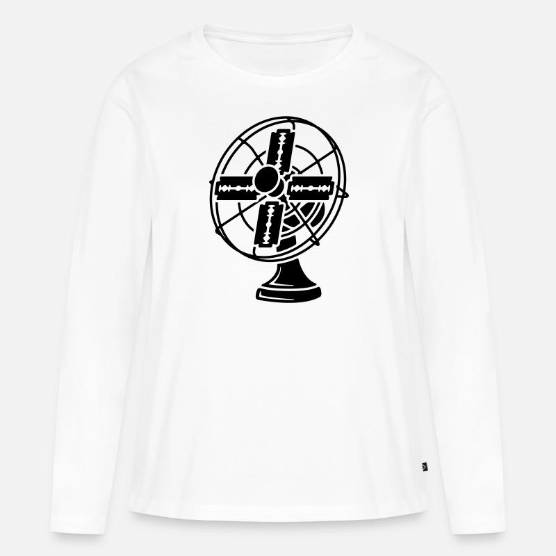 Ventilator mit Rasierklingen - Frauen Premium Bio Langarmshirt - Weiß