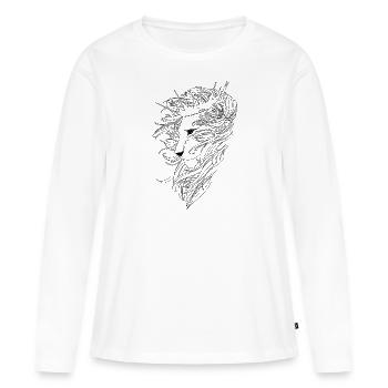 Lion - T-shirt manches longues Premium bio Femme - blanc - Devant - Julia (174cm)