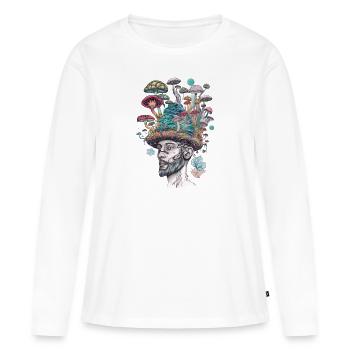 Trippy Shaman - T-shirt manches longues Premium bio Femme - blanc - Devant - Julia (174cm)