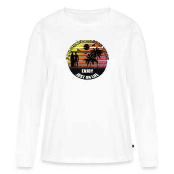 Just On Life T Shirt Vintage Femme T-shirt Homme - T-shirt manches longues Premium bio Femme - blanc - Devant - Julia (174cm)