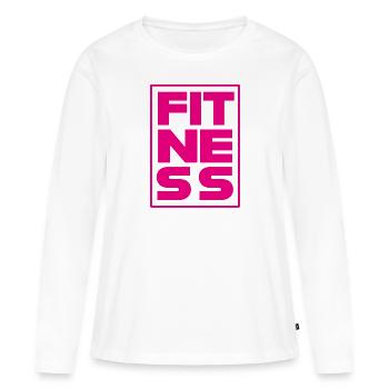 fitness mit rahmen lila - Frauen Premium Bio Langarmshirt - Weiß - Vorne - Julia (174cm)