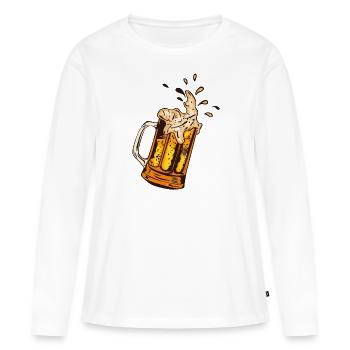 beer foam binouse mug alcohol 1710 B - Women's Premium Organic Long Sleeve Shirt - white - Front - Julia (174cm)
