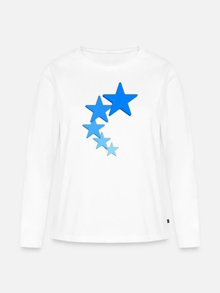 Sterne Logo - Frauen Premium Bio Langarmshirt - Weiß
