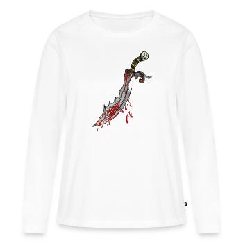 dague couteau poignard sang desisn 904 W - T-shirt manches longues Premium bio Femme - blanc - Devant - Julia (174cm)