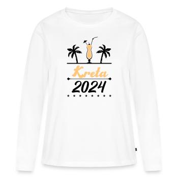 Crète 2024 - T-shirt manches longues Premium bio Femme - blanc - Devant - Julia (174cm)