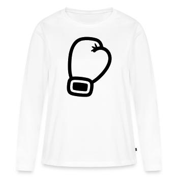gant de boxe - T-shirt manches longues Premium bio Femme - blanc - Devant - Julia (174cm)