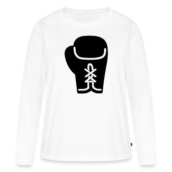 gant de boxe - T-shirt manches longues Premium bio Femme - blanc - Devant - Julia (174cm)