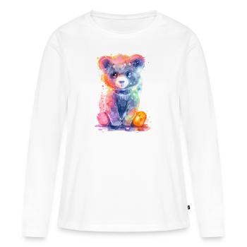 Néon Baer - T-shirt manches longues Premium bio Femme - blanc - Devant - Julia (174cm)