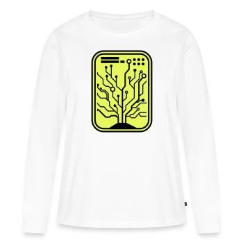 Micro Chip - Women's Premium Organic Long Sleeve Shirt - white - Front - Julia (174cm)