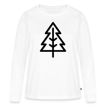 Sapin de Noël - T-shirt manches longues Premium bio Femme - blanc - Devant - Julia (174cm)