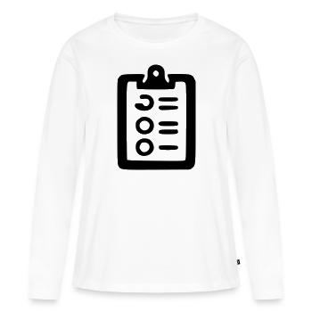 Liste de Tâches - T-shirt manches longues Premium bio Femme - blanc - Devant - Julia (174cm)