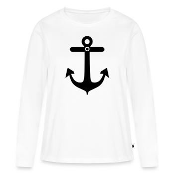 Ancre - T-shirt manches longues Premium bio Femme - blanc - Devant - Julia (174cm)