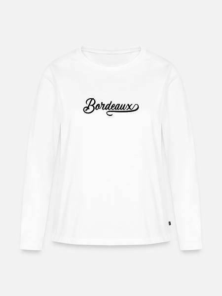 Jahrgang Bordeaux - Frauen Premium Bio Langarmshirt - Weiß