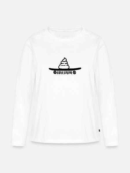 Rollstuhl - Frauen Premium Bio Langarmshirt - Weiß