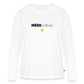 Maman merveilleuse - T-shirt manches longues Premium bio Femme - blanc - Devant - Julia (174cm)