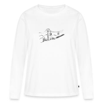 Téléphérique - T-shirt manches longues Premium bio Femme - blanc - Devant - Julia (174cm)