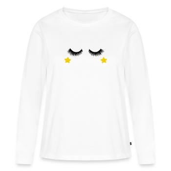 Conception des cils - T-shirt manches longues Premium bio Femme - blanc - Devant - Julia (174cm)