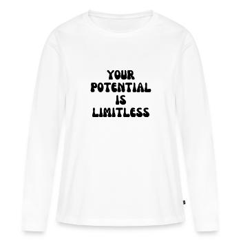 Votre potentiel est illimité - T-shirt manches longues Premium bio Femme - blanc - Devant - Julia (174cm)