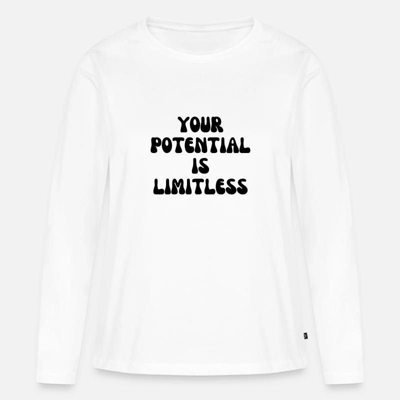 Your potential is limitless - Frauen Premium Bio Langarmshirt - Weiß