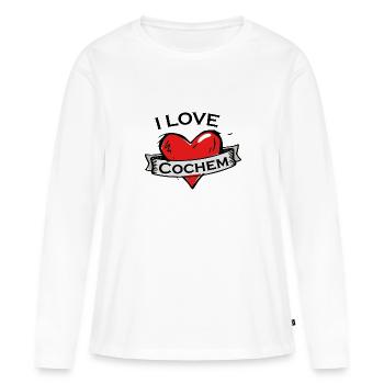 Cochem - Ich liebe Stadtnamen in Tattoo Stil - Frauen Premium Bio Langarmshirt - Weiß - Vorne - Julia (174cm)