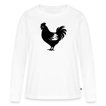 poule - T-shirt manches longues Premium bio Femme - blanc - Devant - Julia (174cm)