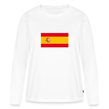 100% spanische spanische Flagge - Frauen Premium Bio Langarmshirt - Weiß - Vorne - Julia (174cm)