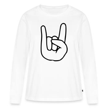 Emoji RocknRoll Croquis noir - T-shirt manches longues Premium bio Femme - blanc - Devant - Julia (174cm)