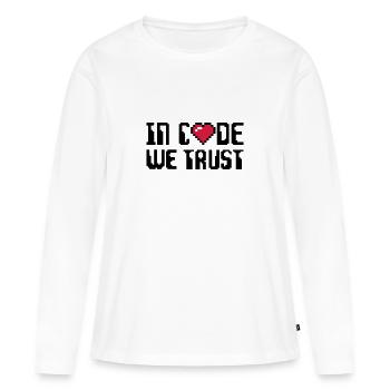 Geek - Women's Premium Organic Long Sleeve Shirt - white - Front - Julia (174cm)