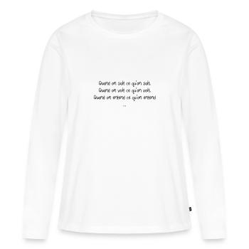 Citation - T-shirt manches longues Premium bio Femme - blanc - Devant - Julia (174cm)
