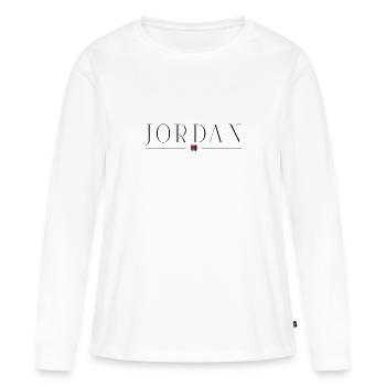 J’aime la Jordanie - T-shirt manches longues Premium bio Femme - blanc - Devant - Julia (174cm)