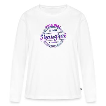 Shanghai China - Women's Premium Organic Long Sleeve Shirt - white - Front - Julia (174cm)