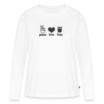 French Fries Pommfritz Fritten Snack Fries - Women's Premium Organic Long Sleeve Shirt - white - Front - Julia (174cm)
