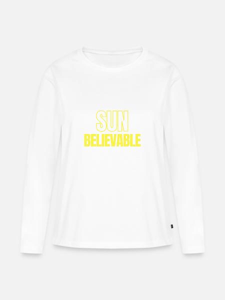 SUNbelievable - Unglaublich! - Frauen Premium Bio Langarmshirt - Weiß