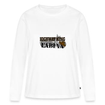 Autoroute König Fabian - Moto - T-shirt manches longues Premium bio Femme - blanc - Devant - Julia (174cm)