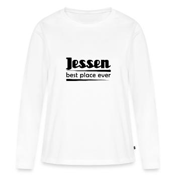 Jessen - Stadt best place ever - Frauen Premium Bio Langarmshirt - Weiß - Vorne - Julia (174cm)