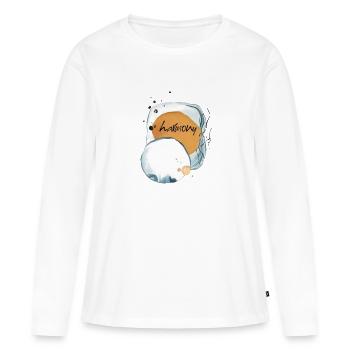 Harmony Zen Art #zen #moderne - T-shirt manches longues Premium bio Femme - blanc - Devant - Julia (174cm)