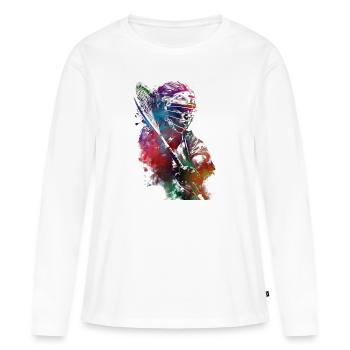 Lacrosse-Spielersport #lacrosse - Frauen Premium Bio Langarmshirt - Weiß - Vorne - Julia (174cm)