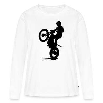 Essai moto - Essai moto - T-shirt manches longues Premium bio Femme - blanc - Devant - Julia (174cm)