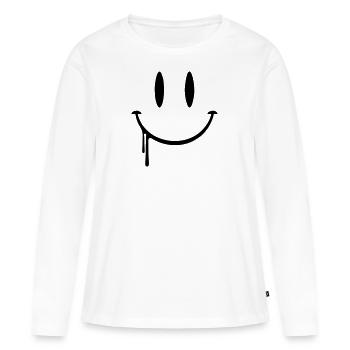 Drool smilie - T-shirt manches longues Premium bio Femme - blanc - Devant - Julia (174cm)